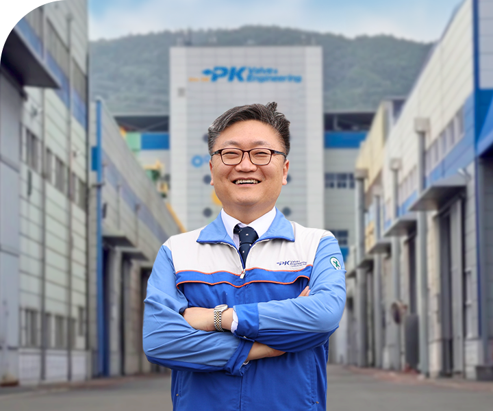 pk밸브 전경과 변성진 CEO